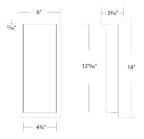 WAC Lighting WS-W190114-30-BK 14" Vega Tall LED Outdoor Wall Sconce, 3000K Color Temperature, 90 CRI, 1050 Lumens, Black