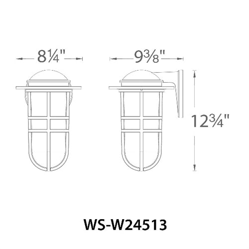 WAC Lighting WS-W24513-BZ 10W 13" Steampunk Outdoor LED Wall Sconce, 3000K Color Temperature, 90 CRI, 440 Lumens, Bronze