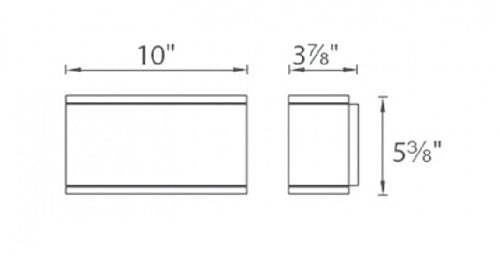 WAC Lighting WS-W2509-AL 16W Rubix Single LED Wall Mount, 3000K Color Temperature, 90 CRI, 805 Lumens, Brushed Aluminum