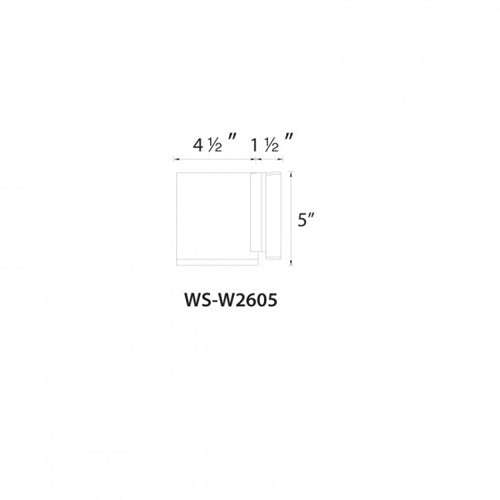 WAC Lighting WS-W2605-AL 5" Tube Single LED Light Outdoor Wall Sconce, 30W, 1750 Lumens, 3000K Color Temperature, 90 CRI, Brushed Aluminum