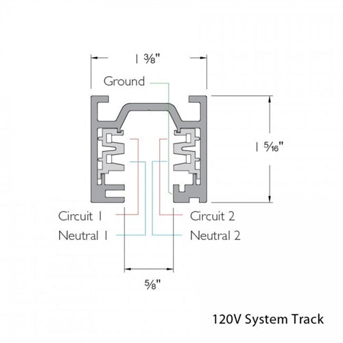 WAC WT4-WT 4' W Trac, 120V, Surface Mount, White
