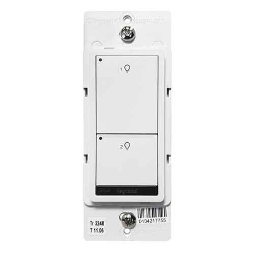 Wattstopper LMSW-220-W 2-Button Standard Wall Switch, White