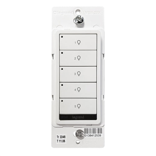 Wattstopper LMSW-250-W 5-Button Standard Wall Switch, White