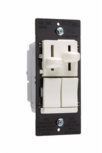 Wattstopper LSDC163PWV 300W Incandescent/ Halogen Single-Pole/3- Way, Preset Dimmer and 1.6A Fan Speed Control, White