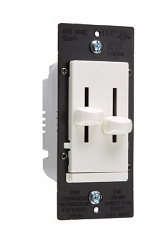 Wattstopper LSDC16IV 300W Incandescent/ Halogen Single-Pole/3- Way, Non-Preset Dimmer and 1.6A Fan Speed Control, Ivory