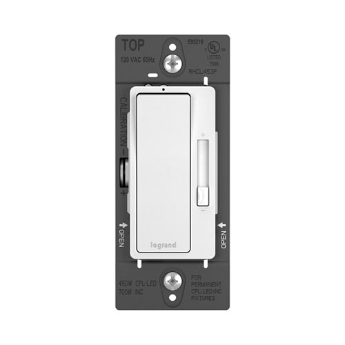 Wattstopper RHCL453PW 450W CFL/LED, 700W Incandescent Single Pole/3-Way, Preset Dimmer, White