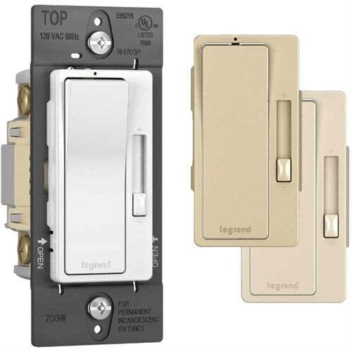 Wattstopper RHDH163PTC Radiant 1.6A Single Pole/3-Way De-hummer Fan Speed Control, Tri-Color