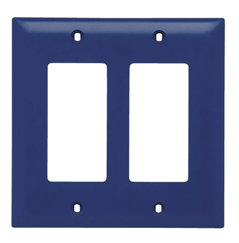 Wattstopper TP262BL Thermoplastic 2-Gang Decorator Wall Plate, Blue
