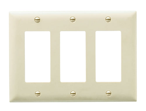 Wattstopper TP263I Thermoplastic 3-Gang Decorator Wall Plate, Ivory