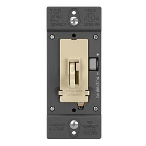 Wattstopper TSD4FBL3PI 0-10V Fluorescent/ LED Single Pole/3-Way Toddle Slide Dimmer, Preset, Ivory