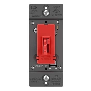 Wattstopper TSDCL303PRED 700W Single Pole/ 3-Way LED/CFL/Incandescent Toggle Slide Dimmer, Red