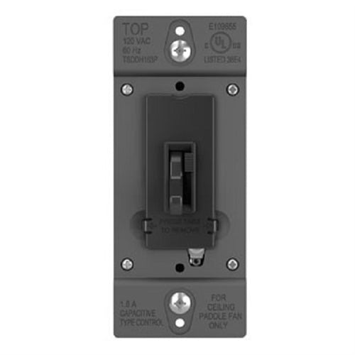 Wattstopper TSDDH163PBK 1.6A Single-Pole/3-Way, Preset Fan Speed Control and De-Hummer, Black