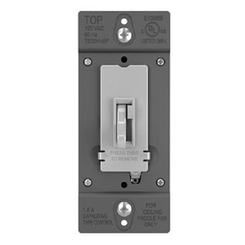 Wattstopper TSDDH163PGRY 1.6A Single-Pole/3-Way, Preset Fan Speed Control and De-Hummer, Gray