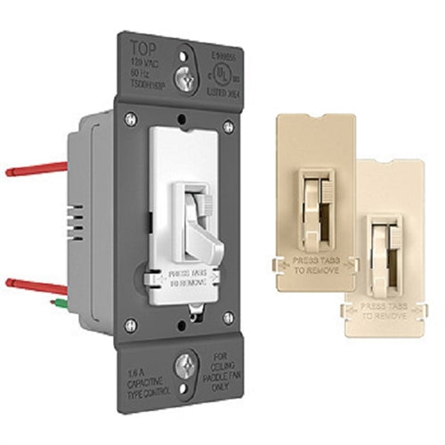 Wattstopper TSDDH163PTC 1.6A Single-Pole/3-Way, Preset Fan Speed Control and De-Hummer, Tri Color