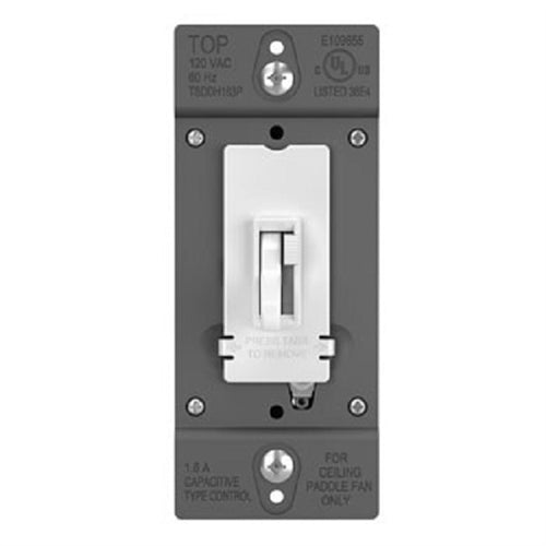 Wattstopper TSDDH163PW 1.6A Single-Pole/3-Way, Preset Fan Speed Control and De-Hummer, White