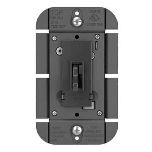 Wattstopper TSDSSL7APBK 250W SSL7A-Compliant LED/ CFL/ Incandescent Single Pole/ 3-Way Toggle Slide Dimmer, Black