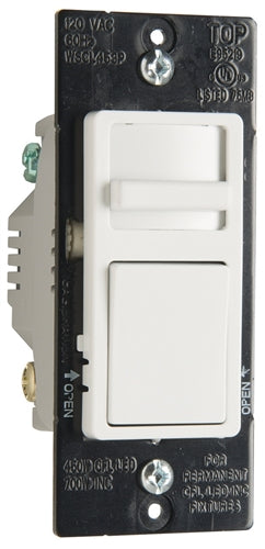 Wattstopper WSCL453PW Wide Slide 450W LED/ CFL 700W Incandescent, Single Pole/3-Way Paddle Slide Dimmer and On/Off Switch, Preset, White