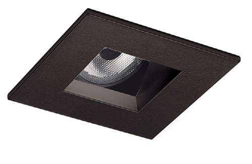 Juno Aculux 2SQA BD SF Recessed Lighting 2" LED Square Adjustable Angle Cut Reflector, Black Haze Self Flanged Trim