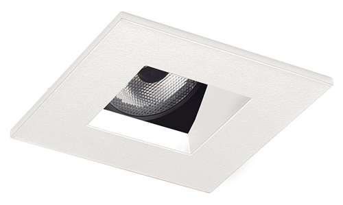 Juno Aculux 2SQA W SF WET Recessed Lighting 2" LED Square Adjustable Angle Cut Reflector, Lensed, White Self Flanged Trim