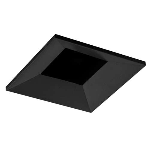 Juno Aculux 2SQABV BD BLFM Recessed Lighting 2" LED Square Adjustable Regressed Beveled Pinhole, Lensed, Black Haze Reflector, Black Flush Mount Trim