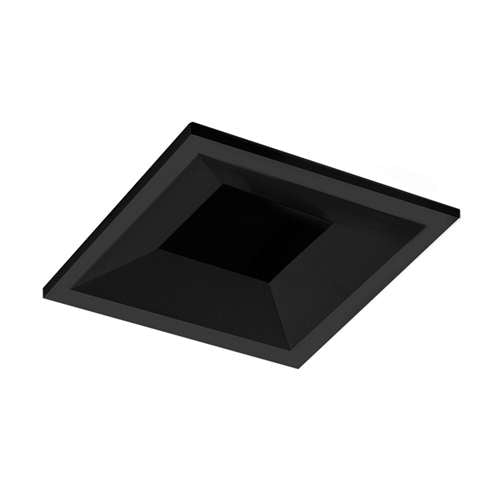 Juno Aculux 2SQABV BD BLSF Recessed Lighting 2" LED Square Adjustable Regressed Beveled Pinhole, Lensed, Black Haze Reflector, Black Self Flanged Trim