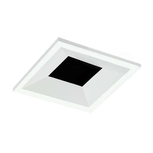 Juno Aculux 2SQABV BD WHSF Recessed Lighting 2" LED Square Adjustable Regressed Beveled Pinhole, Lensed, Black Haze Reflector, White Self Flanged Trim