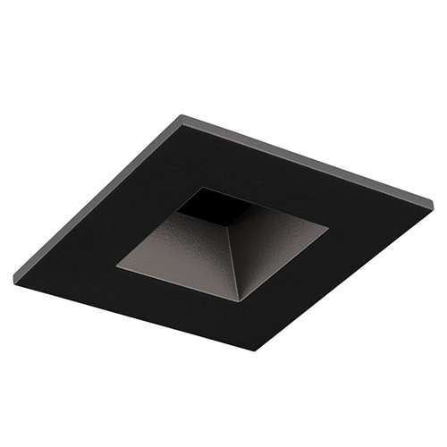 Juno Aculux 2SQD BD SF Recessed Lighting 2" LED Square Parabolic Downlight Reflector, Self Flanged Black Haze Trim
