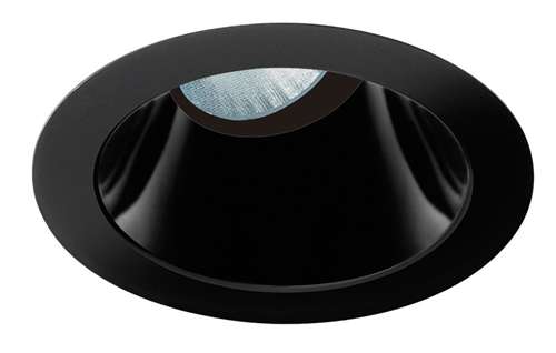 Juno Aculux 3AC20 BS SF Recessed Lighting 3-1/4" Line Voltage, Low Voltage, LED Downlight 20 Degree Angle Cut Lensed, Black Alzak Reflector, Self Flanged Trim