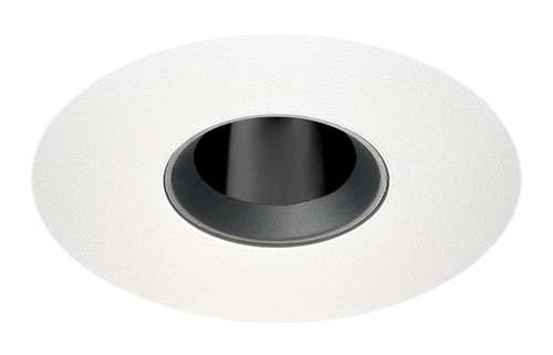 Juno Aculux 3APIN BS WHFM Recessed Lighting 3-1/4" Adjustable 1-1/4" Recessed Lighting Line Voltage, Low Voltage, LED Flush Mount Pinhole Black Alzak Reflector, White Trim