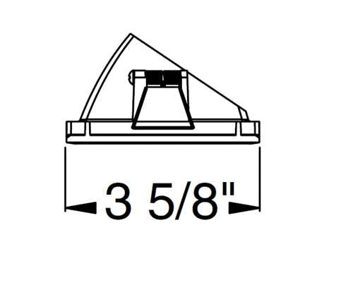Juno Aculux 3SQA WTD FM Recessed Lighting 3-1/4" Line Voltage, Low Voltage, LED Square Angle Cut Reflector Flush Mount Square Downlight, Wheat Haze Trim