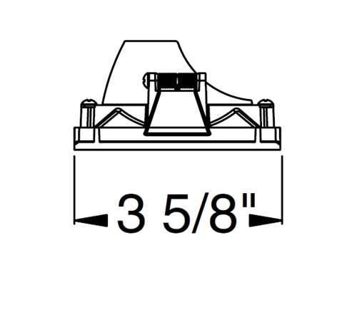 Juno Aculux 3SQABV BS WHFM Recessed Lighting 3-1/4" Line Voltage, Low Voltage, LED Square Downlight Adjustable Regressed Pinhole Flush Mount, Black Alzak Reflector, White Trim