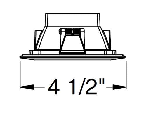 Juno Aculux 3SQDBV BS WHFM Recessed Lighting 3-1/4" Line Voltage, Low Voltage, LED Square Downlight Regressed, 1-1/4" Pinhole Black Alzak Reflector, Flush Mount White Trim