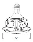 Juno Recessed Lighting 4102-WH (4102 WH) 4" Line Voltage Frosted Regressed Perimeter Glass Lensed Trim, White Trim