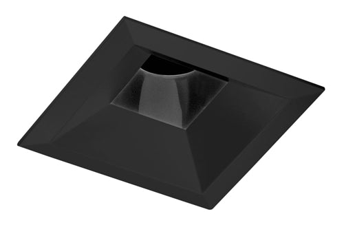 Juno Aculux Recessed Lighting 4301SQ-BL 3-1/4" Line Voltage, Low Voltage, LED Square Downlight Adjustable Regressed Pinhole, Black Alzak Reflector, Black Trim