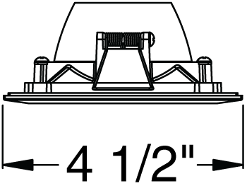 Juno Aculux Recessed Lighting 4307SQ-WH 3-1/4" Line Voltage, Low Voltage, LED Square Downlight Regressed, 1-1/4" Pinhole Black Alzak Reflector, White Trim
