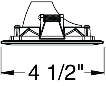 Juno Aculux Recessed Lighting 4308SQ-WH 3-1/4" Line Voltage, Low Voltage, LED Square Downlight Adjustable Regressed Pinhole, Black Alzak Reflector, White Trim