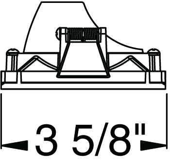 Juno Aculux Recessed Lighting 4308SQ-WH-FM 3-1/4" Line Voltage, Low Voltage, LED Square Downlight Adjustable Regressed Pinhole Flush Mount, Black Alzak Reflector, White Trim