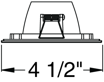 Juno Aculux Recessed Lighting 4337SQ-WH 3-1/4" Line Voltage, Low Voltage, LED Square Downlight, 1-1/4" Pinhole Black Alzak Reflector, White Trim