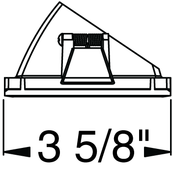 Juno Aculux Recessed Lighting 438SQBHZ-FM 3-1/4" Line Voltage, Low Voltage, LED Square Angle Cut Reflector Flush Mount Square Downlight, Black Haze Trim