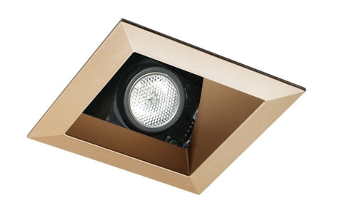 Juno Aculux Recessed Lighting 438SQWHZ-SF 3-1/4" Line Voltage, Low Voltage, LED Square Angle Cut Reflector Self Flanged Square Downlight, Wheat Haze Trim
