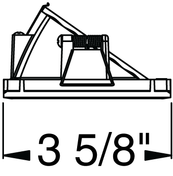 Juno Aculux Recessed Lighting 439SQBHZ-FM 3-1/4" Line Voltage, Low Voltage, LED Lensed Wall Wash Reflector Square Downlight, Black Haze Flush Mount Trim