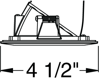 Juno Aculux Recessed Lighting 439SQWHZ-SF 3-1/4" Line Voltage, Low Voltage, LED Lensed Wall Wash Reflector Square Downlight, Wheat Haze Self Flanged Trim