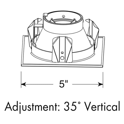 Juno Recessed Lighting 441SQ-W-WH (441SQ WWH) 4" Low Voltage Square Lensed Downlight Shower Trim, White Trim