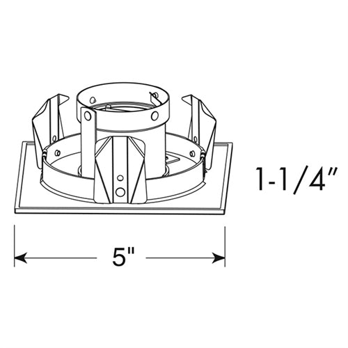 Juno Recessed Lighting 443SQ-WH (443SQ WH) 4" Low Voltage Square Pinhole Trim, White Trim