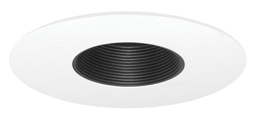Juno Recessed Lighting 454B-WH (454 BWH) 6" Low Voltage, Adjustable Baffle Trim, Black Baffle, White Trim