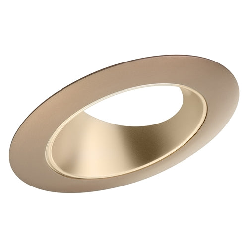 Juno Recessed Lighting 46LWHZ-ABZ (46L WHZABZ) 4" Standard Slope Trim for Ceiling 9 Degree to 24 Degree, Wheat Haze Reflector, White Trim Ring