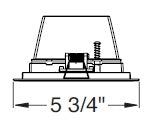 Juno Aculux Recessed Lighting 5302SQBHZ-WH-SF (4SQDBV BD WHSF WET) 4 inch LED Square Lensed Downlight Bevel Trim, Self Flanged, White Trim