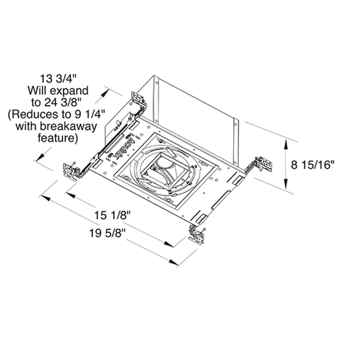 Juno Aculux Recessed Lighting IC410TSQ-W-V-U 3-1/4 inch LED New Construction IC Square Adjustable Housing 1000 Lumens, Black Body Dimming and Tunable White, 4350K-2000K Color Temperature, Very Narrow Flood Beam, 0-10V Dimming, 120-277V
