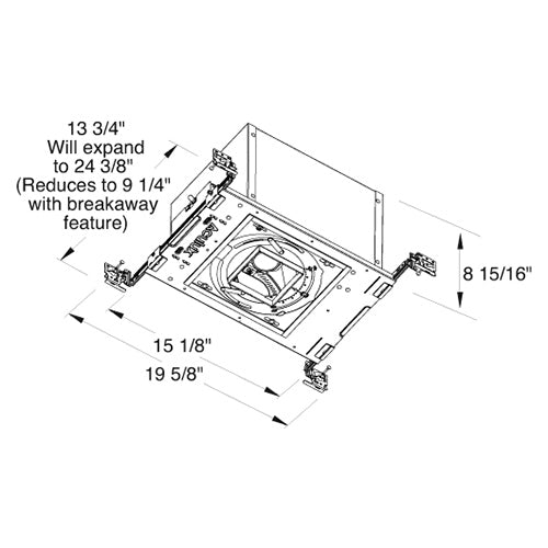 Juno Aculux Recessed Lighting IC49TSQ-W-V-U 3-1/4 inch LED New Construction IC Square Housing 1000 Lumens, Black Body Dimming and Tunable White, 4350K-2000K Very Narrow Flood Beam, 120-277V 0-10V Dimmable Light