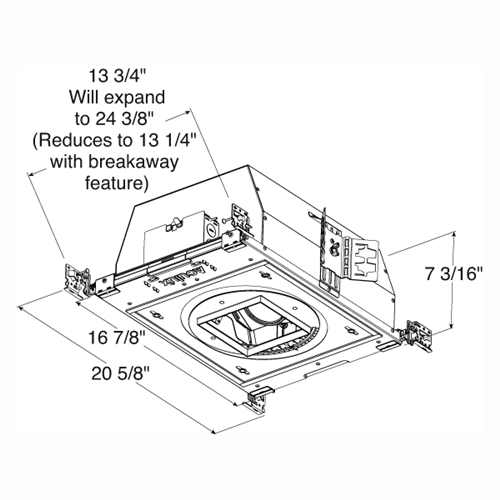 Juno Aculux Recessed Lighting IC527LSQ-930-F-D 4 inch LED New Construction Square Adjustable IC Housing, 2700 Lumens, 3000K Color Temperature, 90 CRI, Flood Beam, 120V, Lutron Hi-Lume 2-Wire Dimming, 1%